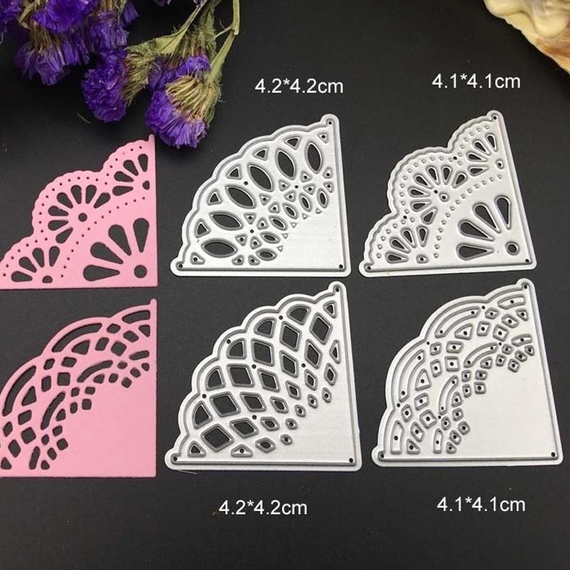 4Pcs Corner Lace Cut DIY Scrapbooking Paper Craft Embossing Knife Mould Blade Punch Die