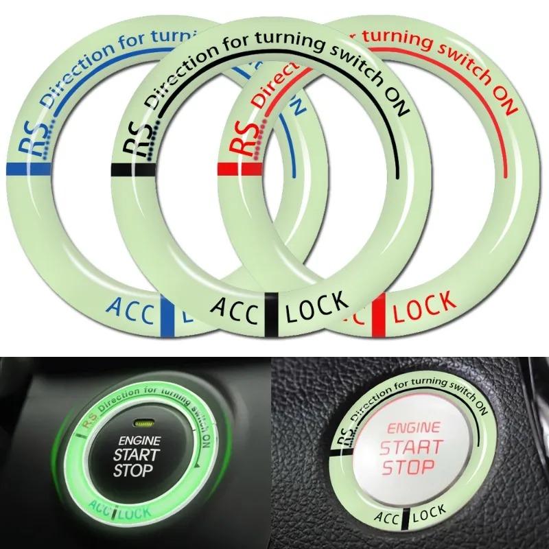 Luminous Car Ignition Key Ring Stickers Night Glowing Decoration Sticker Car Motorcycle 3D Sticker Decals Key Fluorescent Circle
