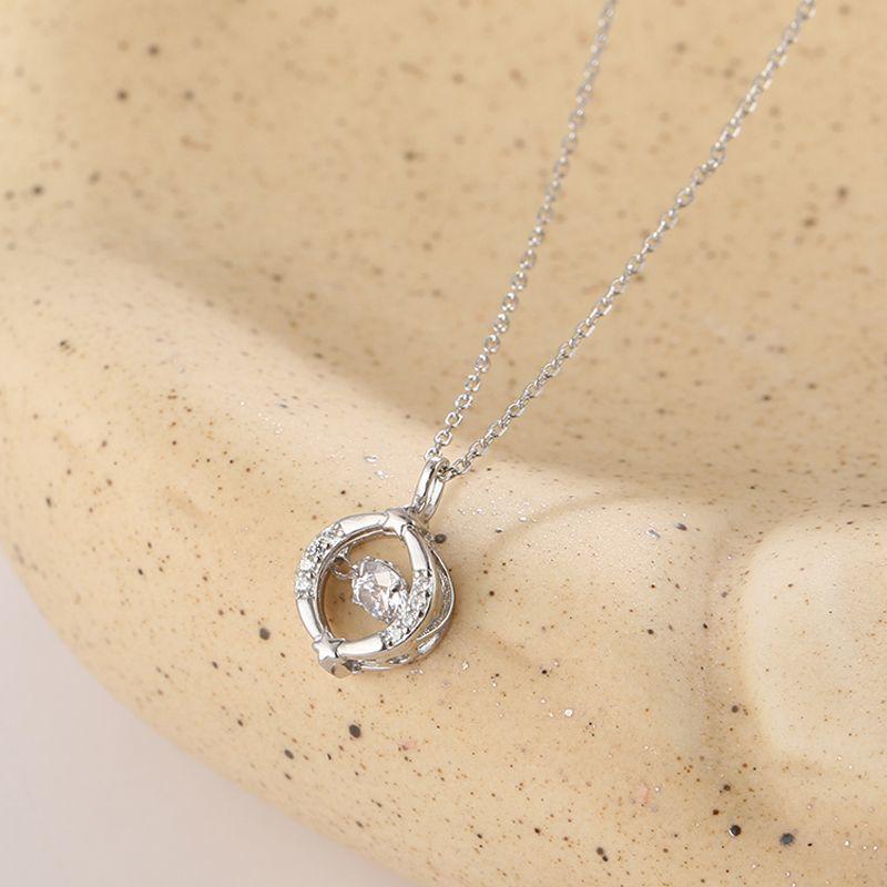 Round Crystal Shining Circle Necklace For Women Wedding Jewelry Minimalism Girls Neck Chokers