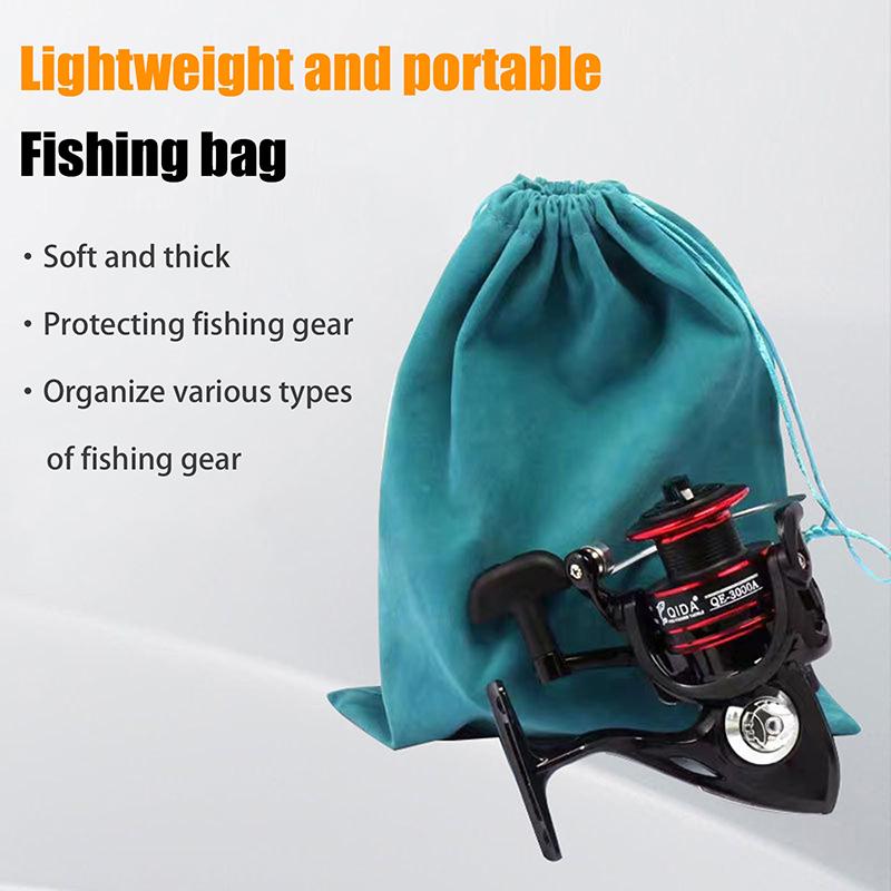 1/3Pcs Fishing Tackle Fishing Gear Accessories Wheel Storage Pouch Bag Fishing Reel Bag Portable Drawstring Reel Protect
