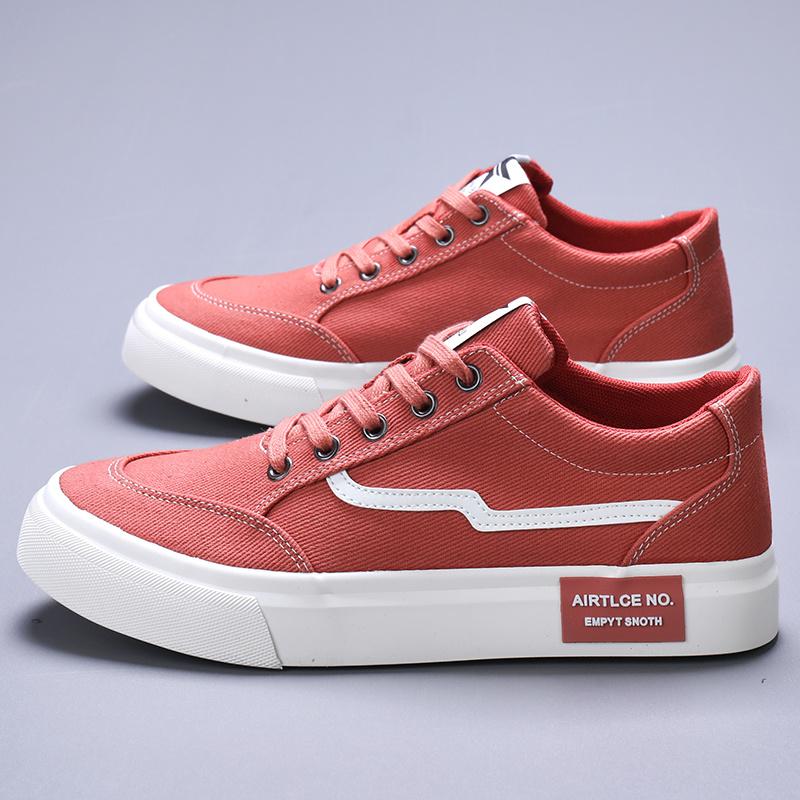 Fashion Classic Low Top Red Canvas Shoes For Men Casual Platform Skateboard Shoes Men Teenage Canvas Sneakers Men Vulcanized Sport Shoes