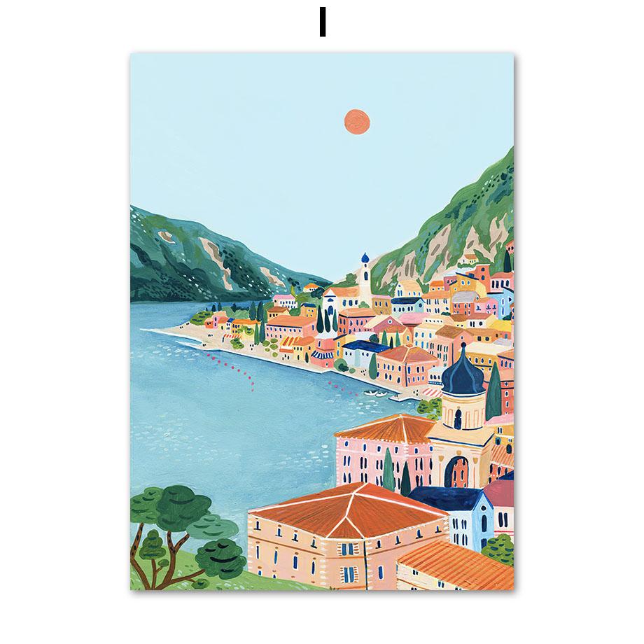 London Tokyo Santorini Seville Travel City Landscape Posters And Prints Wall Art Canvas Painting Pictures Living Room Home Decor