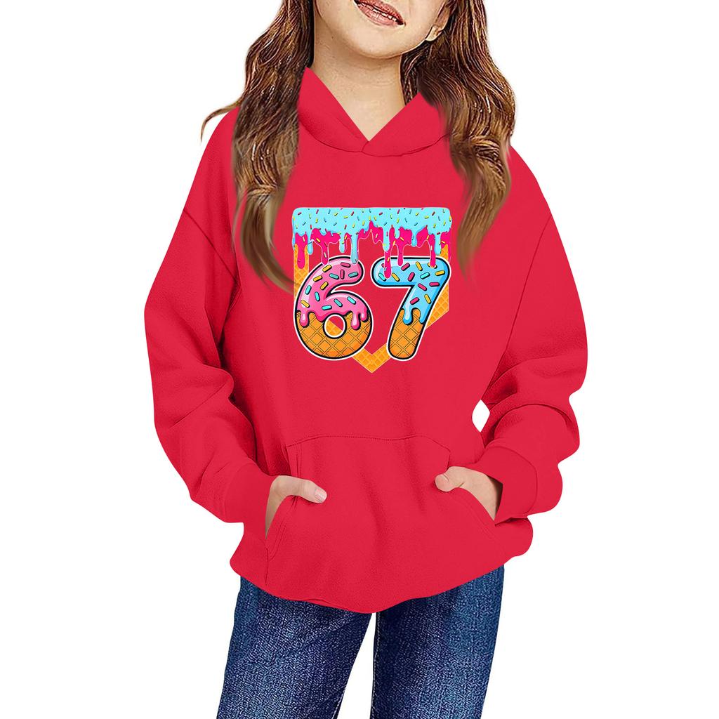 Children's Long-sleeved Loose Pullover Letter-printed Hooded Sweatshirt