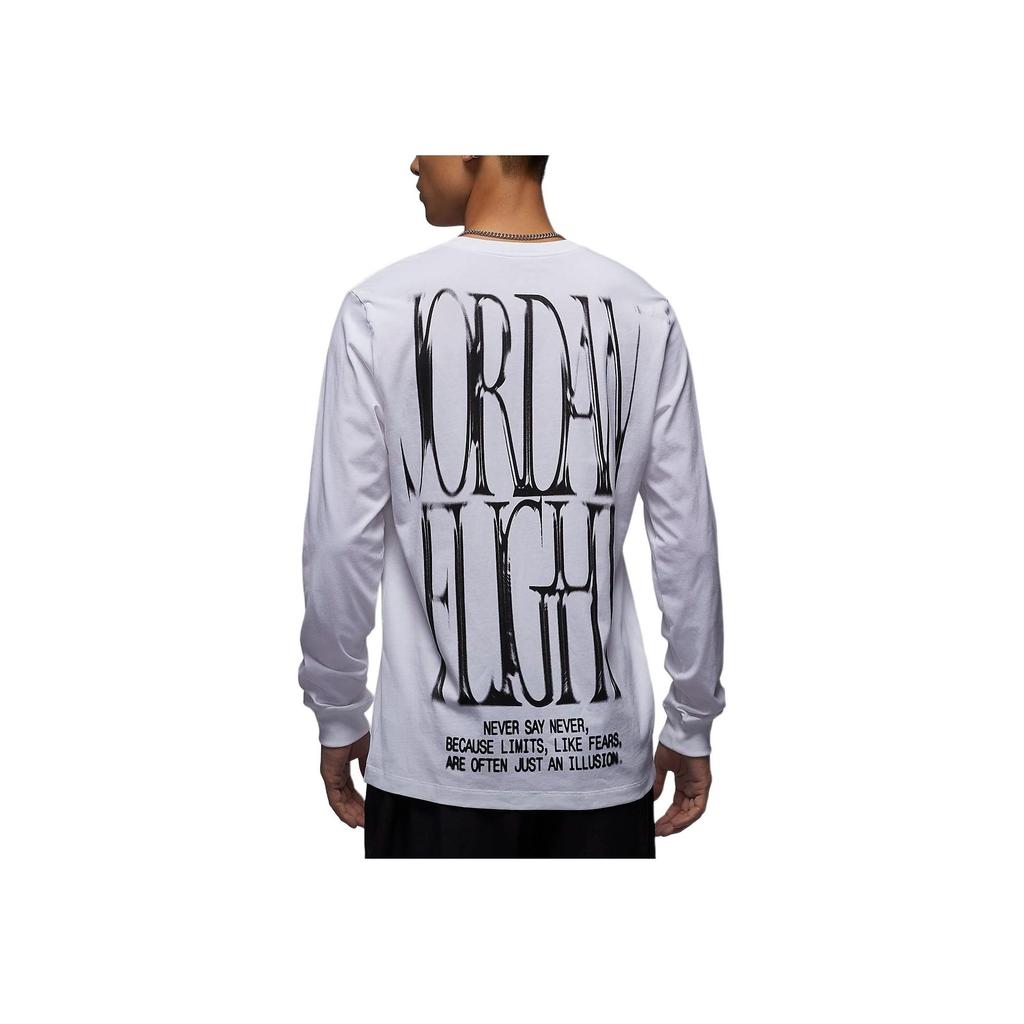 Jordan Comfortable Soft Versatile Long Sleeve T-Shirt Men Tops White Black FZ1935-100