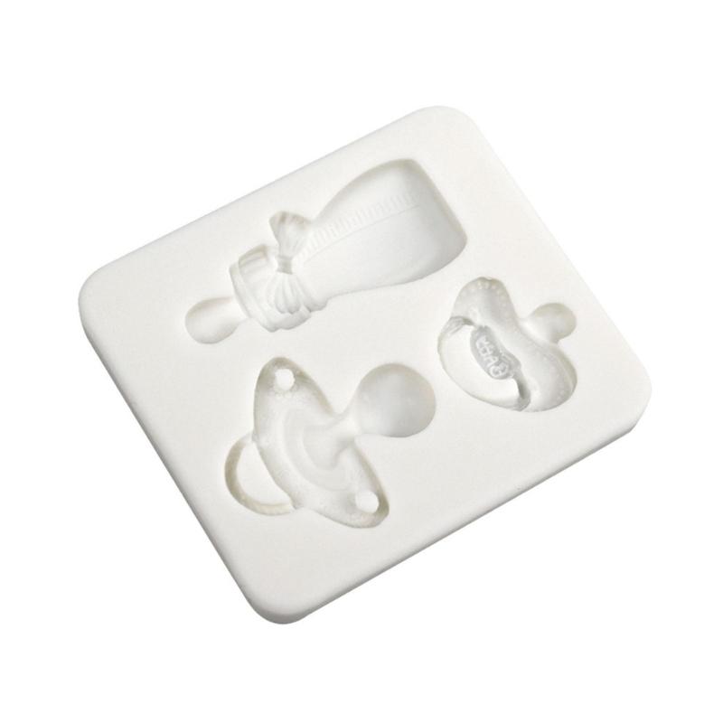 

Mini-Baby-Bottle Nipple Epoxy Mold Baby Shower Themed Fondant Silicone Mold Chocolate Cake Decoration Baking Molds-DIY 1 белый