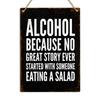 ALCOHOL Funny Humorous Quote Vintage Retro Metal Sign Plaque Man Cave Bar PubAluminum