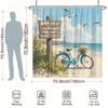 Beach-Themed Shower Curtain with Bible Verse-Blue Bicycle & Lighthouse, Polyester,Tranquil Ocean & Faith-Inspired Bathroom Decor