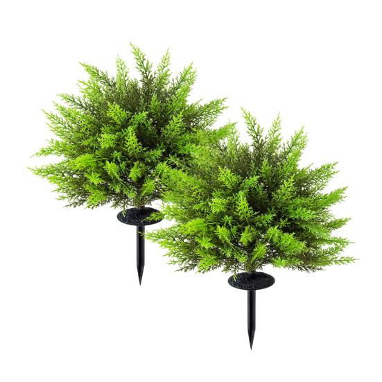 Artificial Pine Topiary Realistic Faux Pine Bushes Artificial Greenery with Spike Christmas Topiary