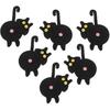 PATIKIL 6PCS Cat Coasters, 15CM Cute Coasters Cat Crochet Funny for Desk Adults Home Decor Drinks Gifts Coffee, Black