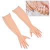 1 Pair Silicone Women Prosthesis Nail Hand Gloves Soft Full Arm Lifelike Skin Nail Hand Gloves for Postoperative Recovery