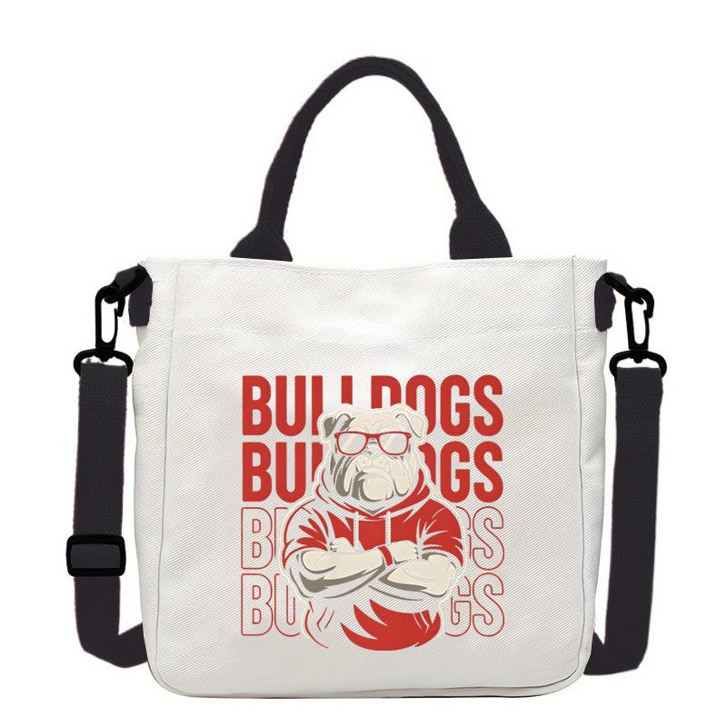 Foreign Trade Retro Bulldogs Gift for Men Women Boys Girls Casual Canvas Bags No specifications чёрный