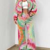 Color Tie-Dye New Autumn And Winter New European And American Women'S Clothing Smudge And Dye Suit Women