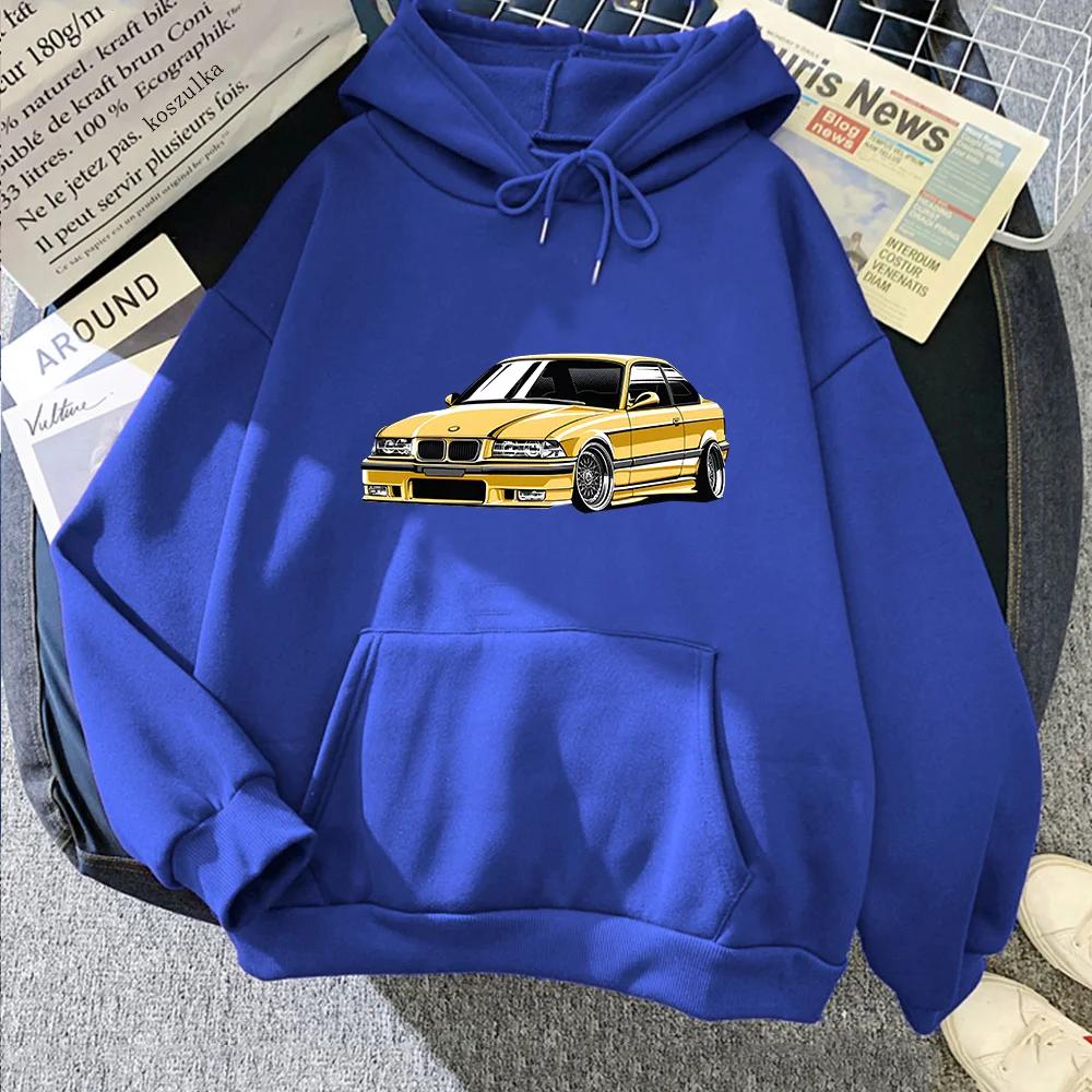Man Car Printing Hoodies Male Handsome Street Sweatshirts Autumn Winter Long Sleeve Pullovers Soft Fleece Clothing Brand Tops