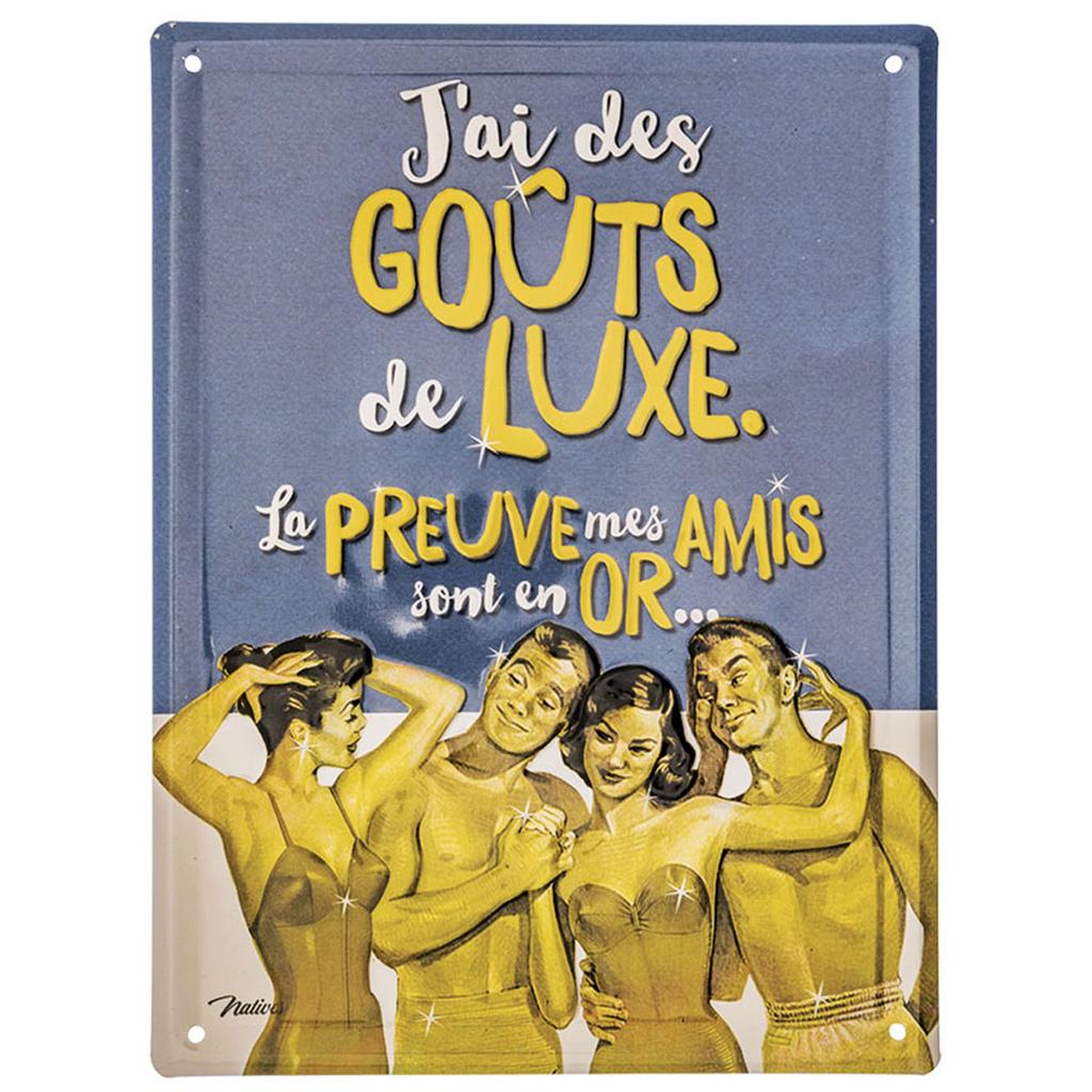 Les Trésors De Lily [Q6950] - Metal Plaque 'French Vintage' (Friends In Gold...) - 20x15 Cm