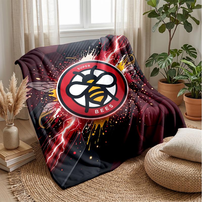 Brentford Football Print Flannel Blanket, Soft Warm Lightweight Throw Blanket for Sofa Bed Camping