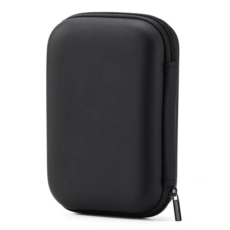 Mini Storage Bag EVA Waterproof Bluetooth Earphone Data Cable Travel Organizing Container Zipper Bags Fashion Black Storage Case