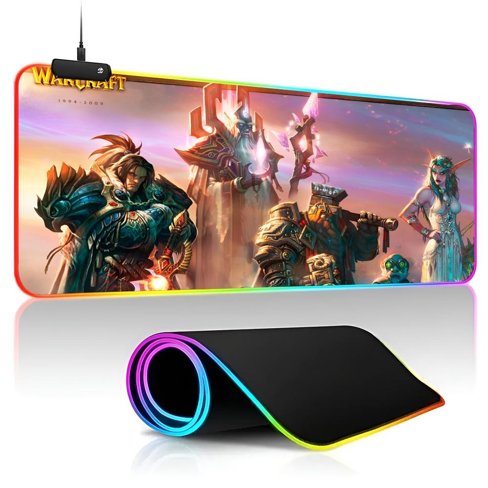 

World Of Warcraft Sylvanas Windrunner Mouse Pad RPG 40x90cm Mouse Mat Gaming Mousepads LED Keyboard Mats Luminous Desk Pads RGB600x300x3mm