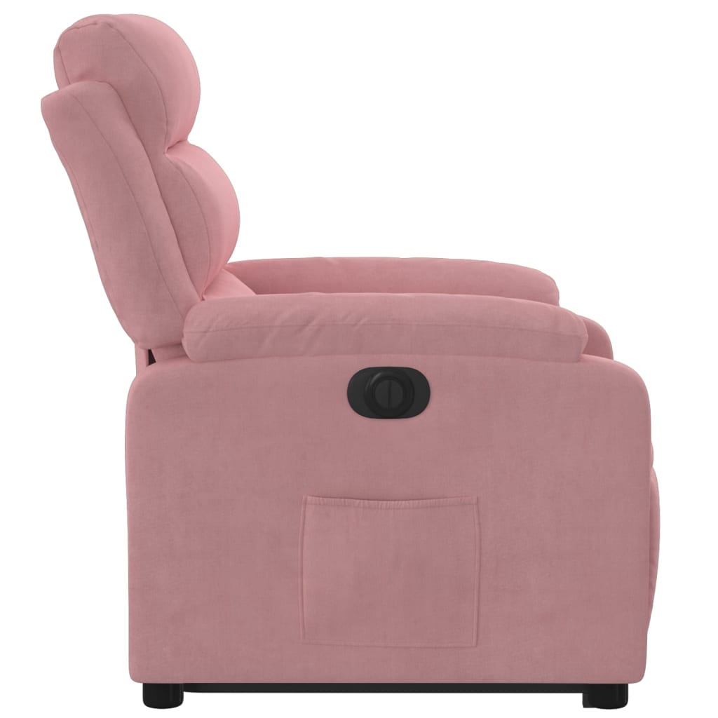 Recliner Chair with Lift Assistance Electric Pink Velvet