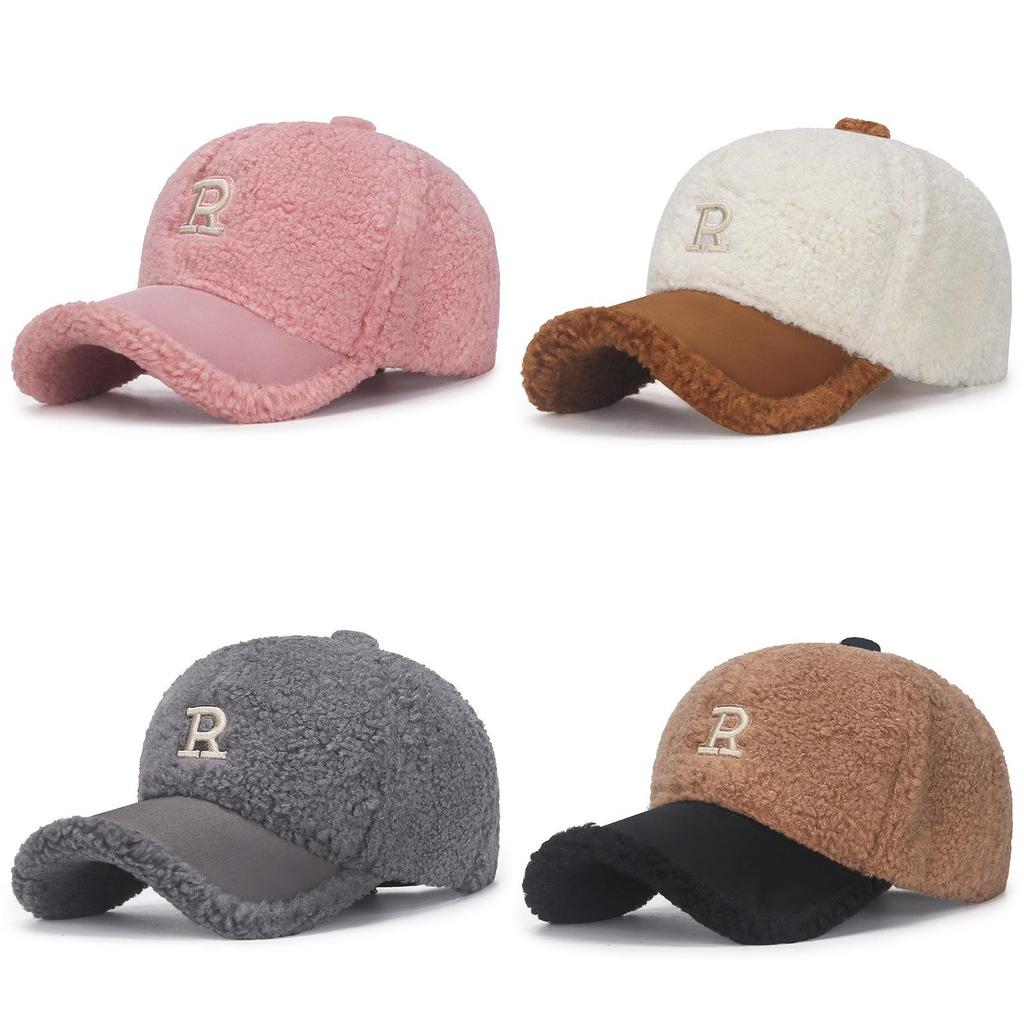 Teddy Fleece Winter Baseball Cap With Curved Brim And Adjustable Strap For Womens Streetwear