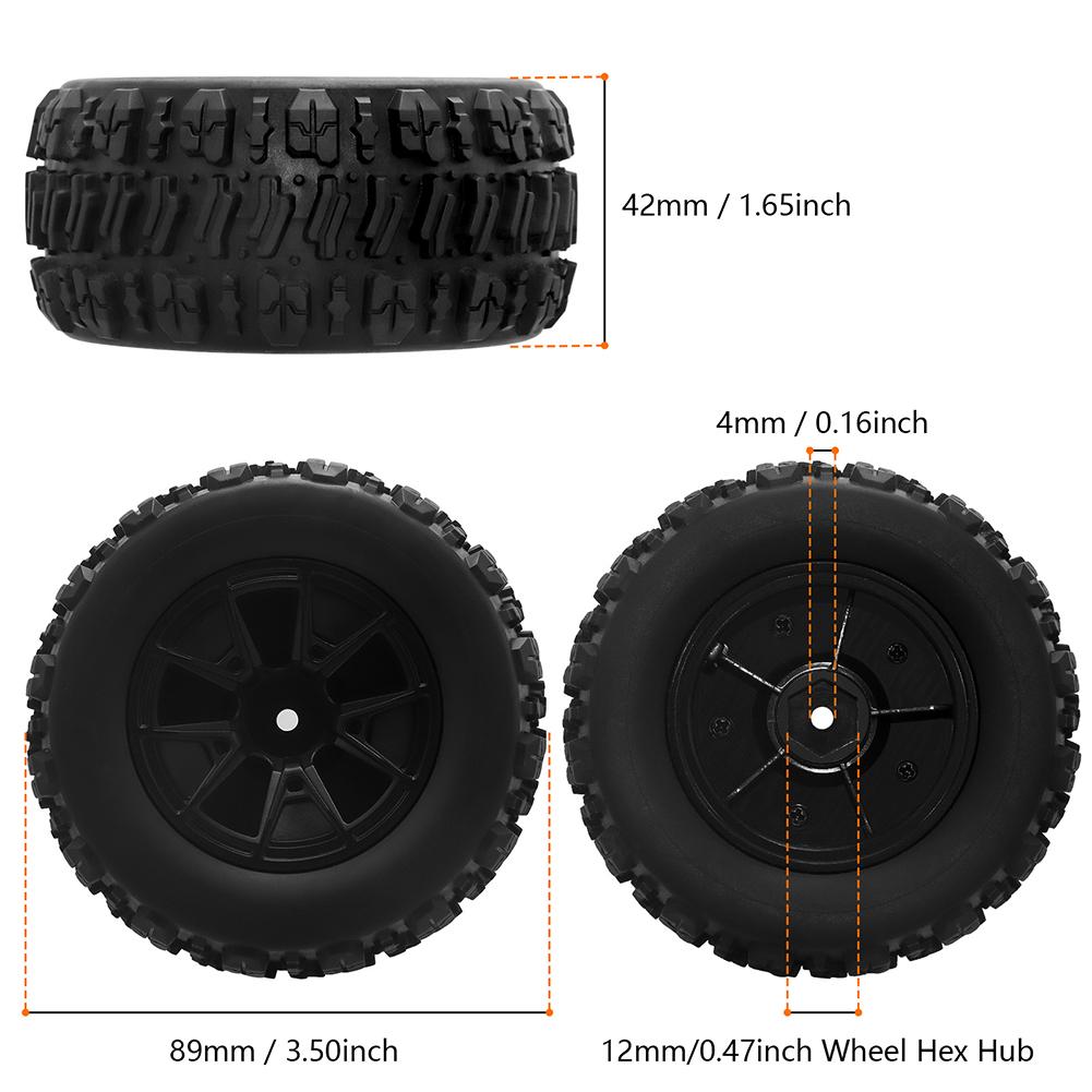 4 Stück Schnee Sand Reifen Reifenrad für 144001 124018 124016 124017 144010 für 124019 H16H H16P H16E 16889 16890