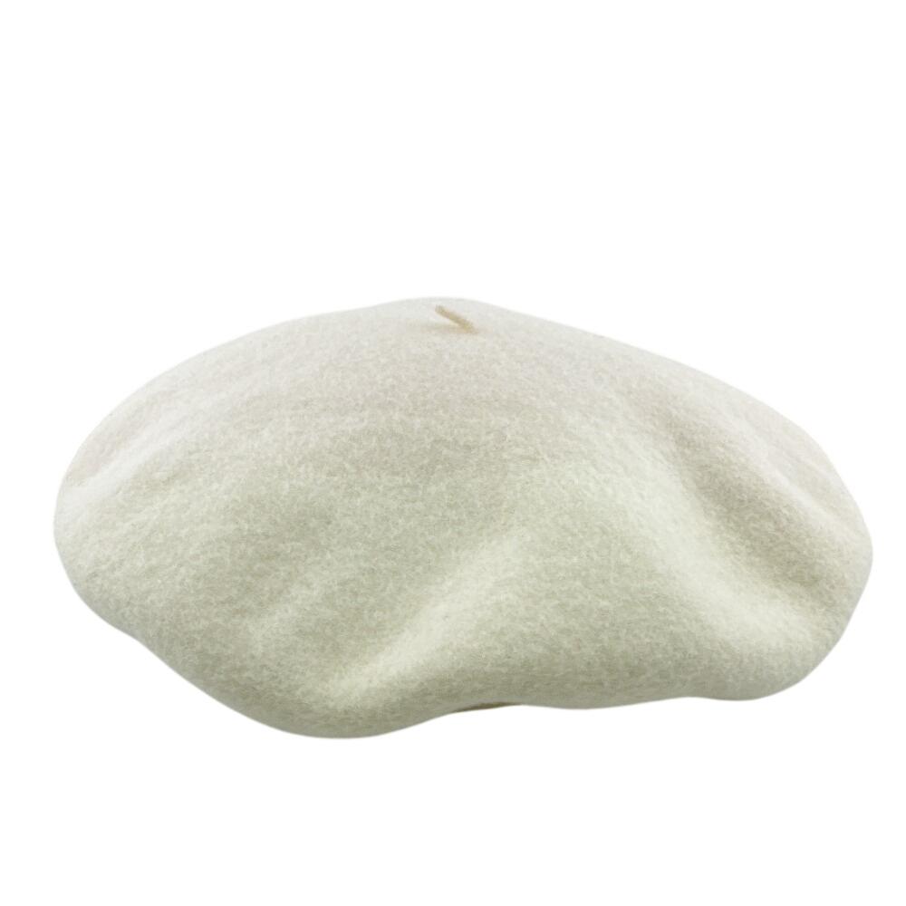 CHANEL Vintage Caps PlasticsCC Wool wool beret Ivory wool Used