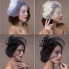 Women Mesh Yarn Headdress Bridal Headwear Hair Pins Hat Hairpin Fascinator Hairpin