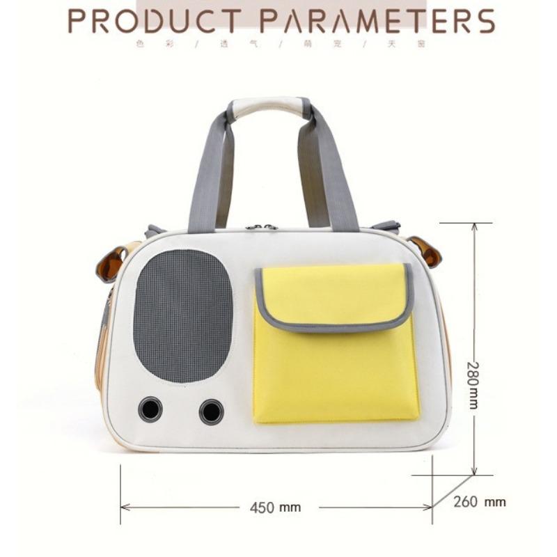Portable Pet Carrier Fashion Simple Tote Large Capacity Shoulder Bag Outdoor Ventilated Cat Backpack for Travel