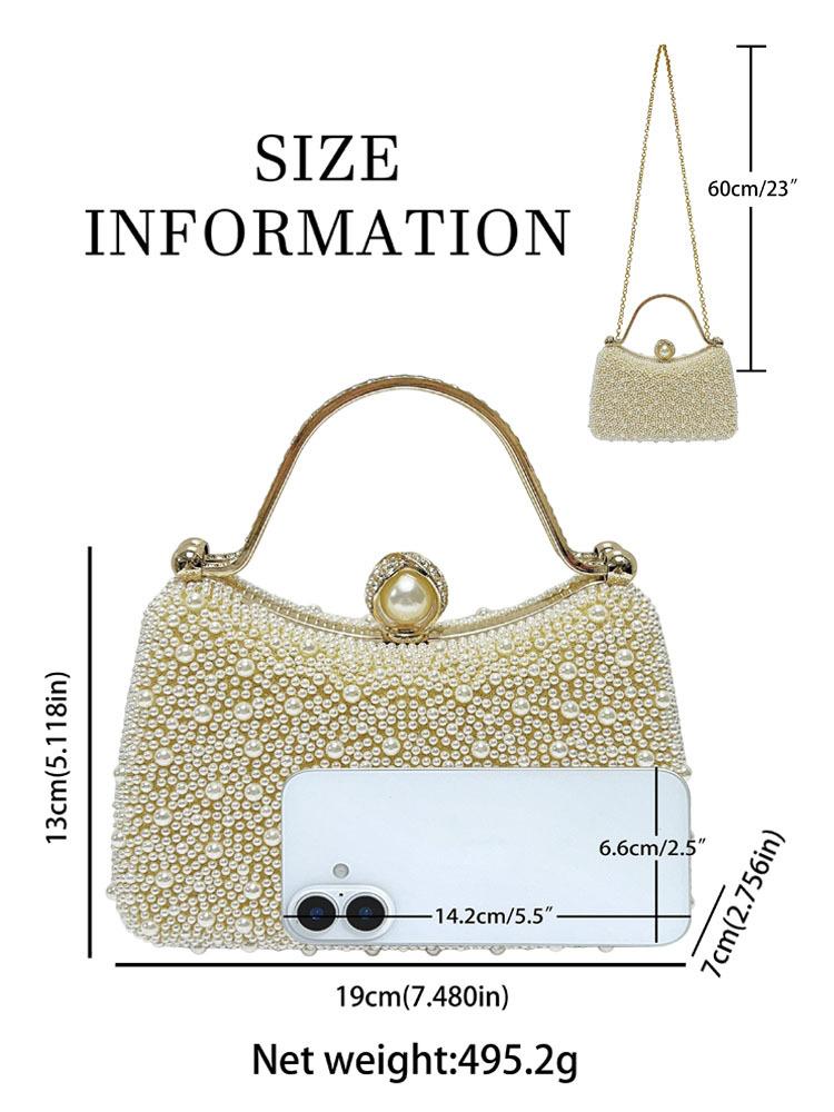 Elegant Pearl Evening Bags For Women Luxury Chain Shoulder Crossbody Bags Fashionable Party Wedding Clutch Ladies Purse Handbags