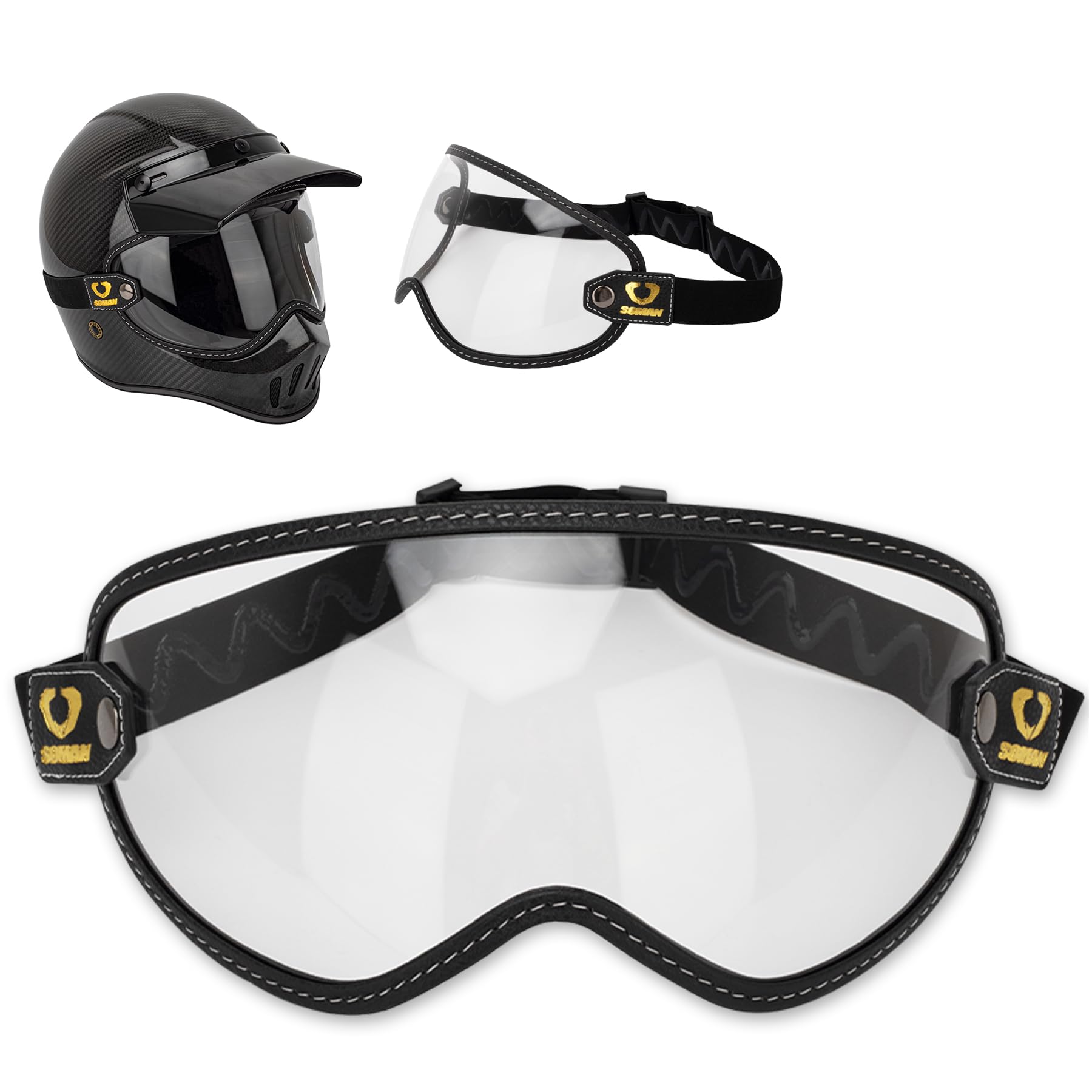 

YESCUT Bubble Shield for EX ZERO Motorcycle Optical Grade PC Silicone Band Wind Noise for Helmets Helmet, Material, High-Definition, Day/Night Use,