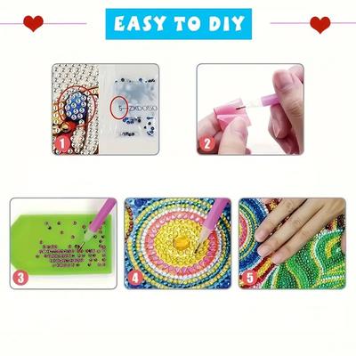 Acrylic Animal Flower 5D DIY Diamond Painting Serving Tray Diamond Painting Storage Stand for Desk Coffee Table