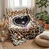 Leopard Heart Luxury 2 Theme Blanket Lightweight Warm Flannel Blanket Decorative Throw Blanket for Home Decoration