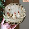 pc x Inch Round Aluminum Sign  Funny Chicken Bathroom Decor with  Cartoon Chickens in Bathtub Design  Rustic Farmhouse Wal