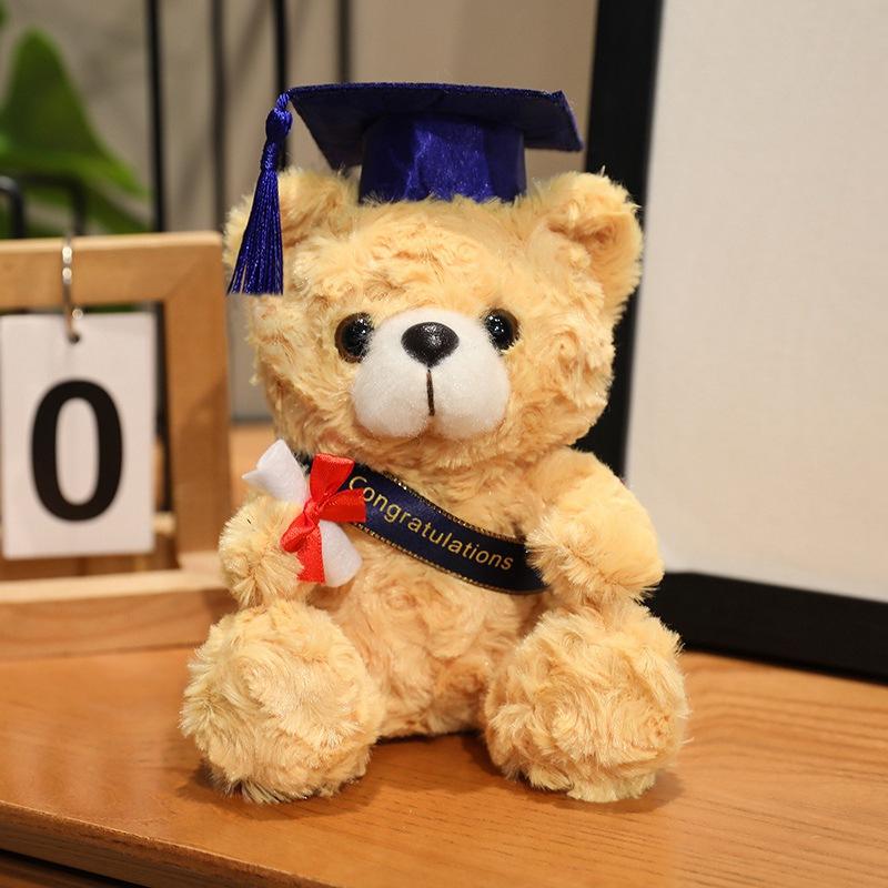 Doctor bear doll wearing doctor hat teddy bear graduation commemorative gift plush toy bear doll