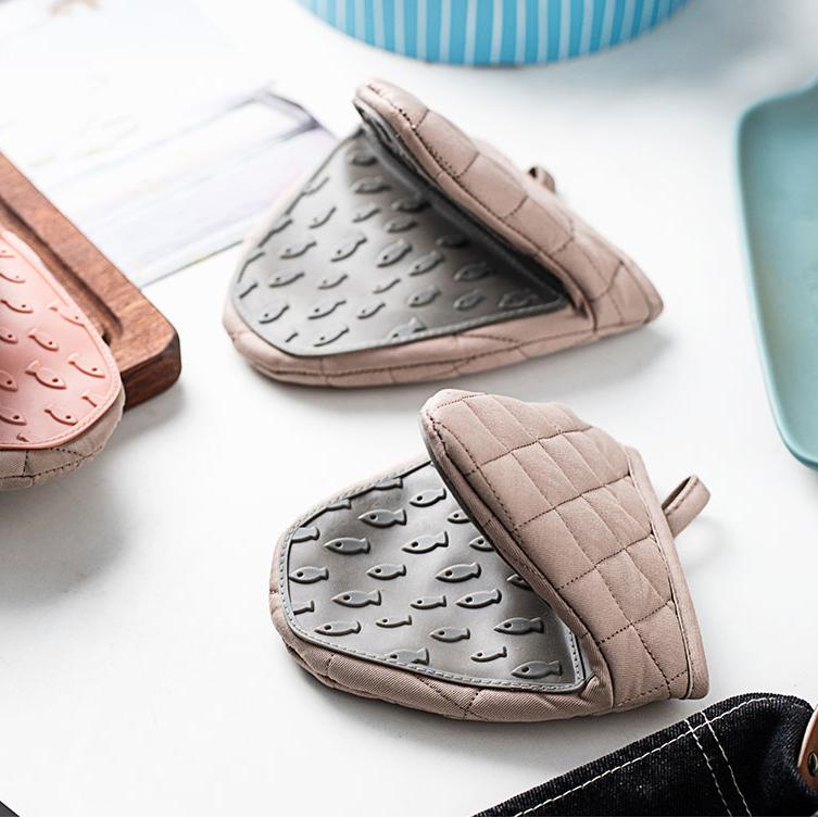 1PC Silicone Anti-scalding Oven Gloves Mitts Potholder Kitchen Silicone Gloves Tray серый