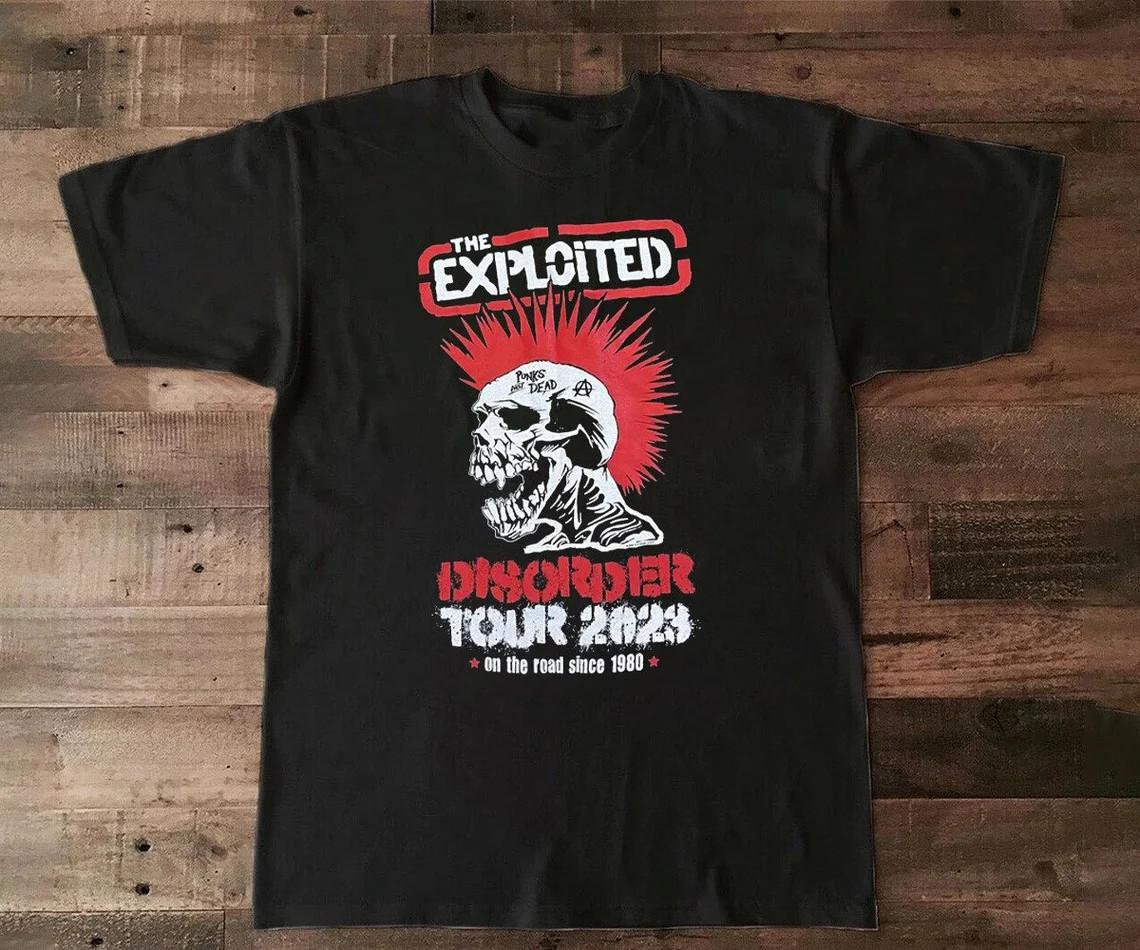 Vtg The Exploited Disorder Tour Cotton Black Full Size Unisex Tee Shirt CM727 M