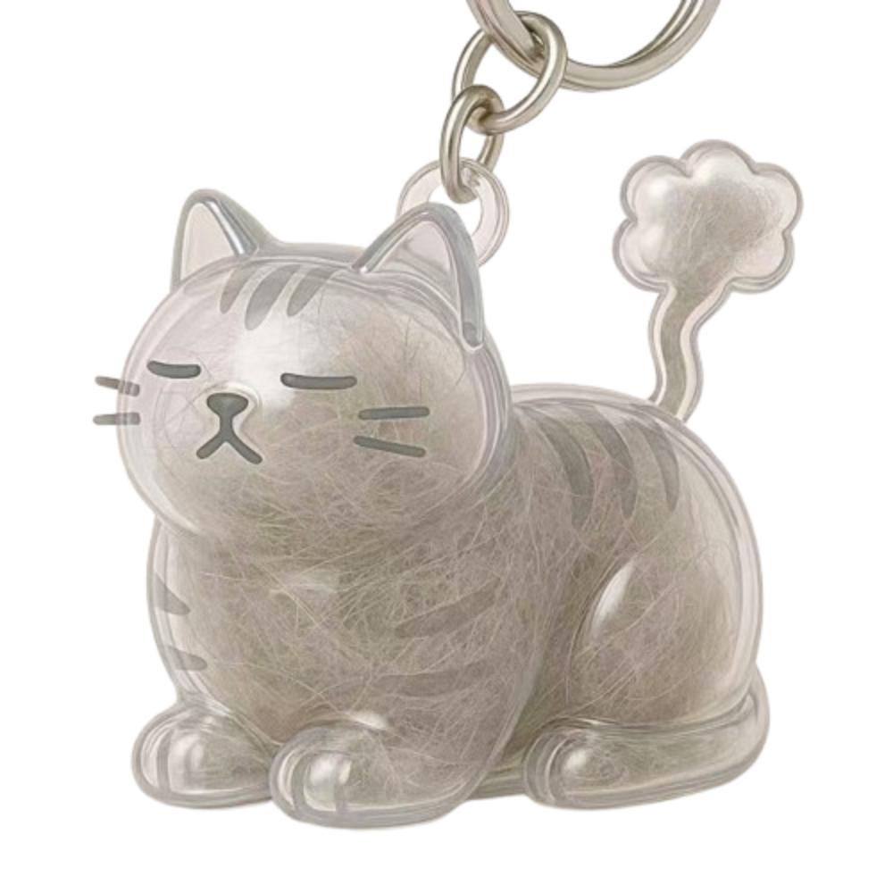 Dog Shape Pet Hair Keychain Hair Grooming Puppy Pendants Cartoon Dog Hair Storage Box  Jewelry Gift