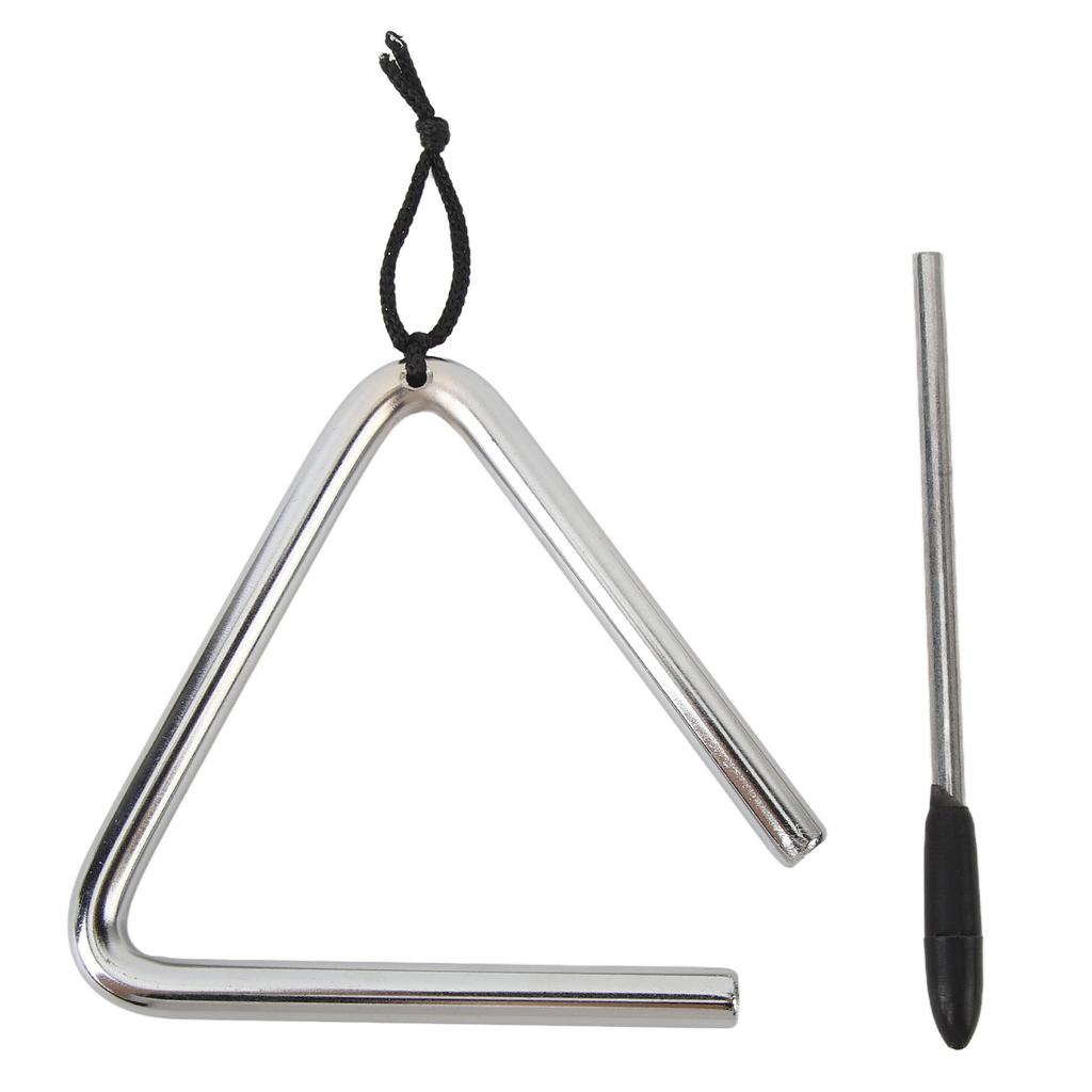 Triangle Percussion Instrument 4 Inch Stainless Steel Hand Percussion Triangle for Music Education Dinner Ringtone
