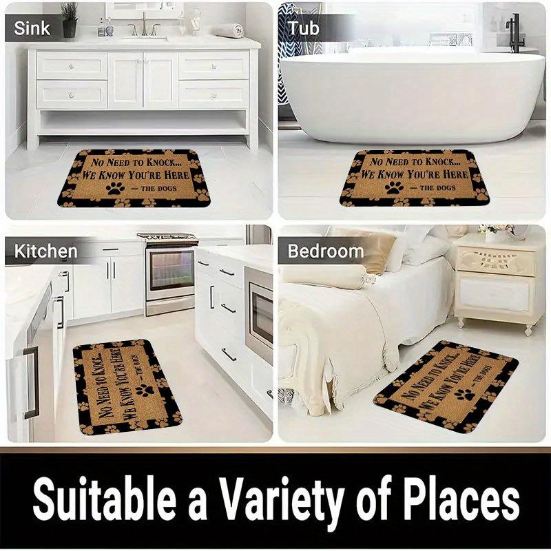 Paw Print No Need To Knock Non-Slip Floor Mat Absorbent Washable Decorative Area Rug for Entrance Outdoor Bathroom Camping