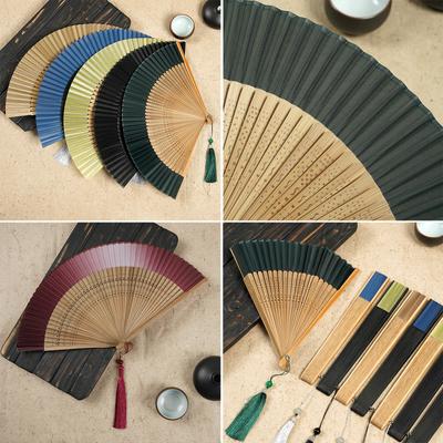 Elegant Silk Bamboo Fan with Hollowed Out Fan Bone for Home Decoration and Costume Supplies Children