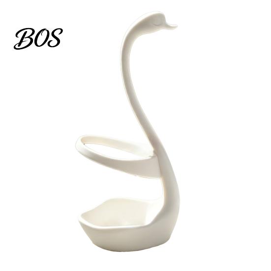 Study Room Desk Organizer 3D Printed Elegant Swan Storage Rack with Ventilation And Draining Base, Artistic Desktop Decoration Multi-Purpose