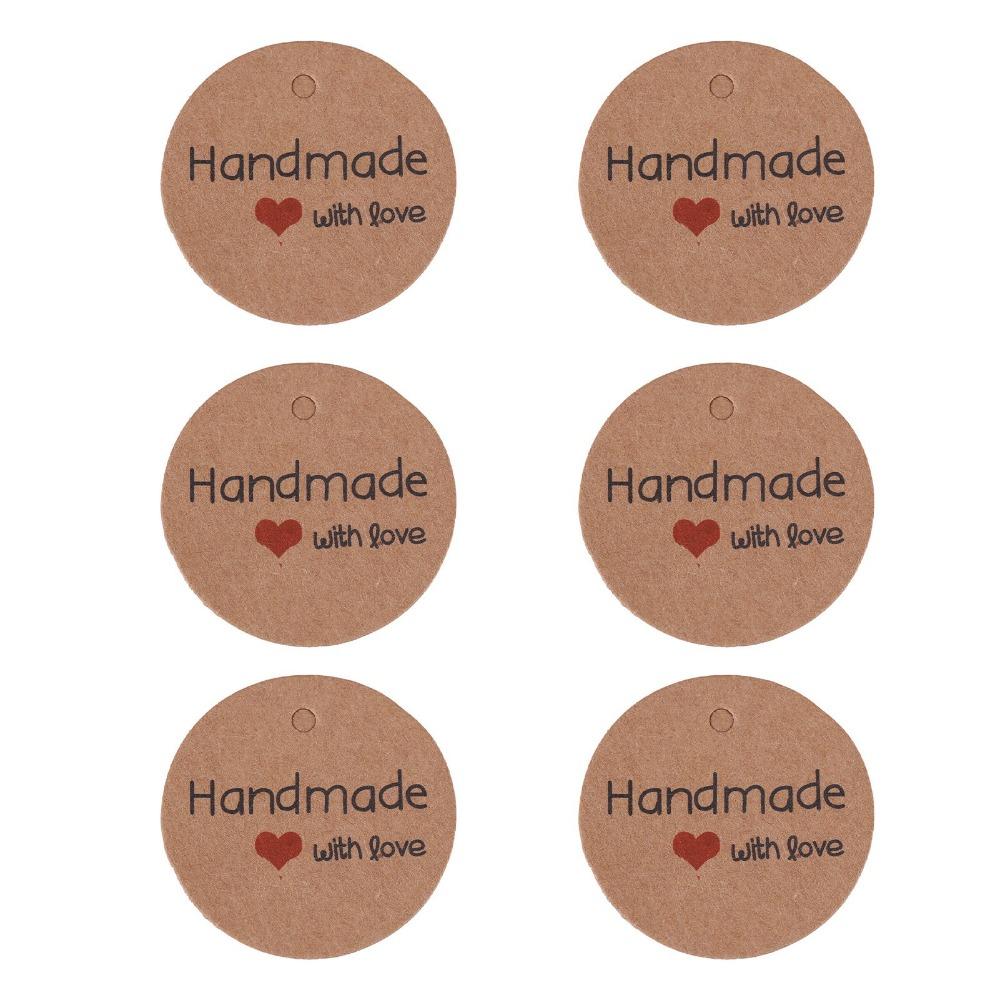 100pcs With String Handmade Hang Label Brown Kraft Paper Tags Gift Tags Home Made Crafts