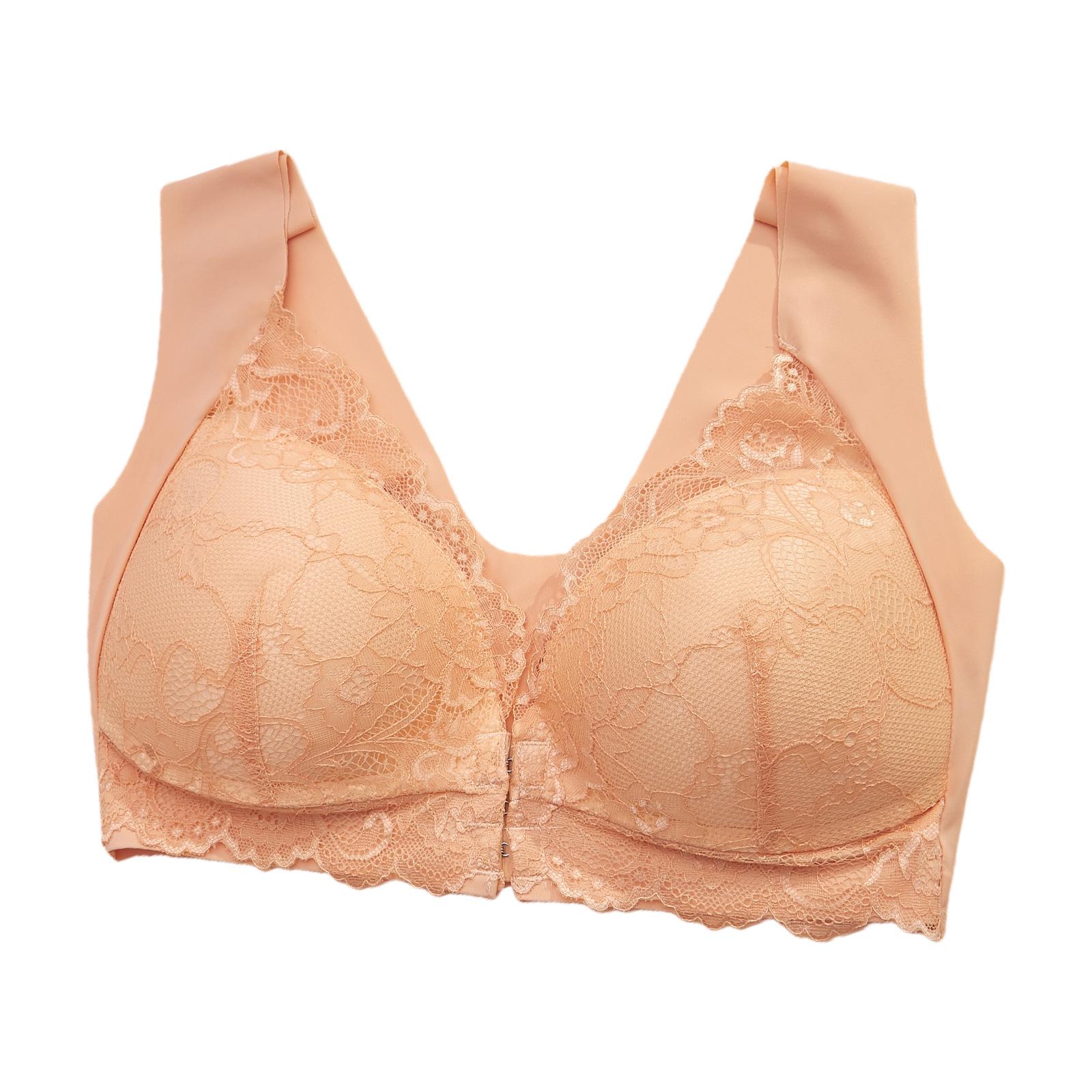 Zeriluna Push-Up BH mit Frontverschluss: Modische, Bequeme, Sexy, Hautfreundliche, Atmungsaktive Unterwäsche 1XL nude