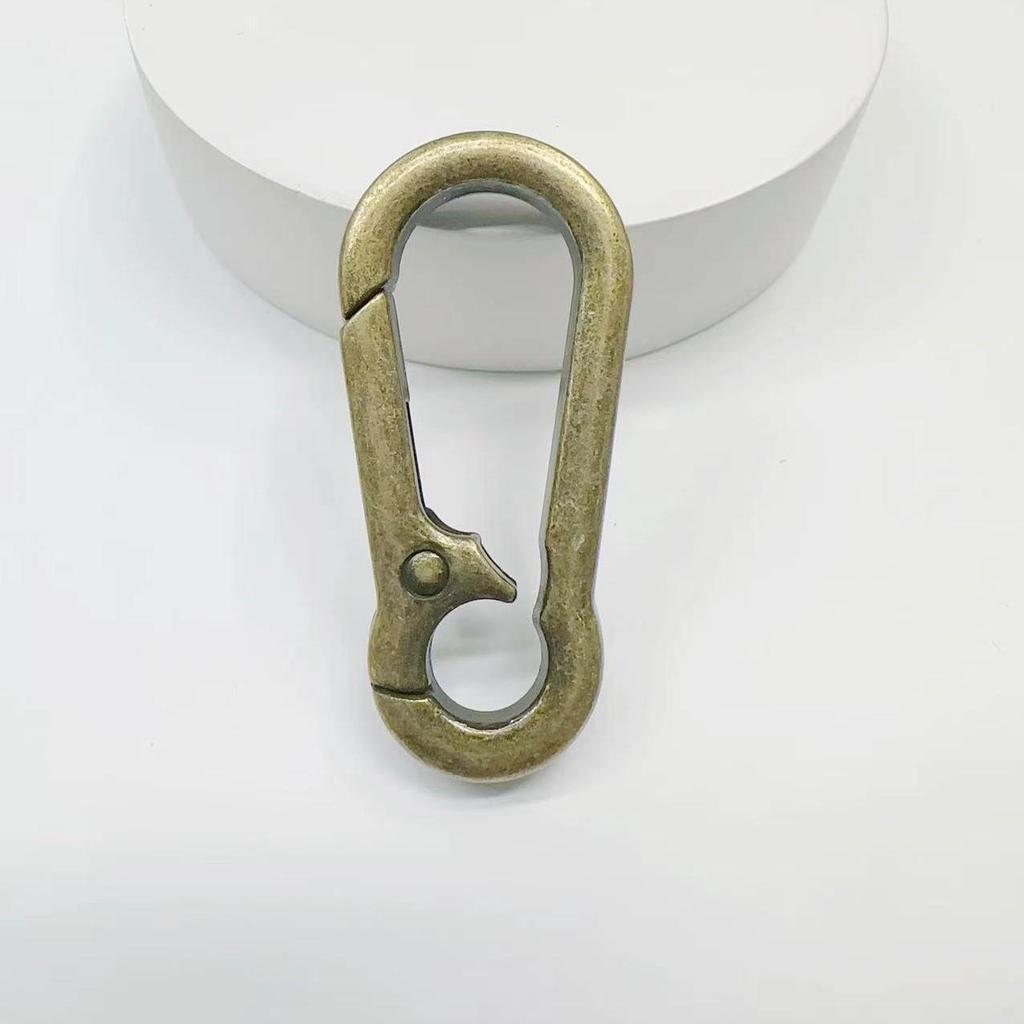 Retro Alloy Cowhide Keychain with Hand-Woven Belt - Men's Business Gift Key Ring for Car and Mountaineering Enthusiasts