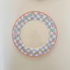 Ins Style High Appearance Lovely Chessboard Plate Blue and White Tulip Ceramic Plate Dessert Cake Salad Breakfast Plate Gift