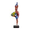 Modern Dancing Lady Statue Colorful Graffiti Resin Abstract Woman Sculpture Perfect For Living Space And Office Decors