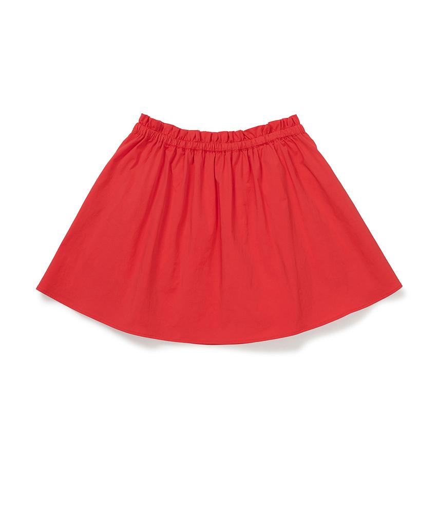 Clove [26Sm Clove] Shirring Volume Mini Skirt (Red)