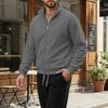 Cardigan casual da uomo con zip in pile spesso, manica lunga, tinta unita