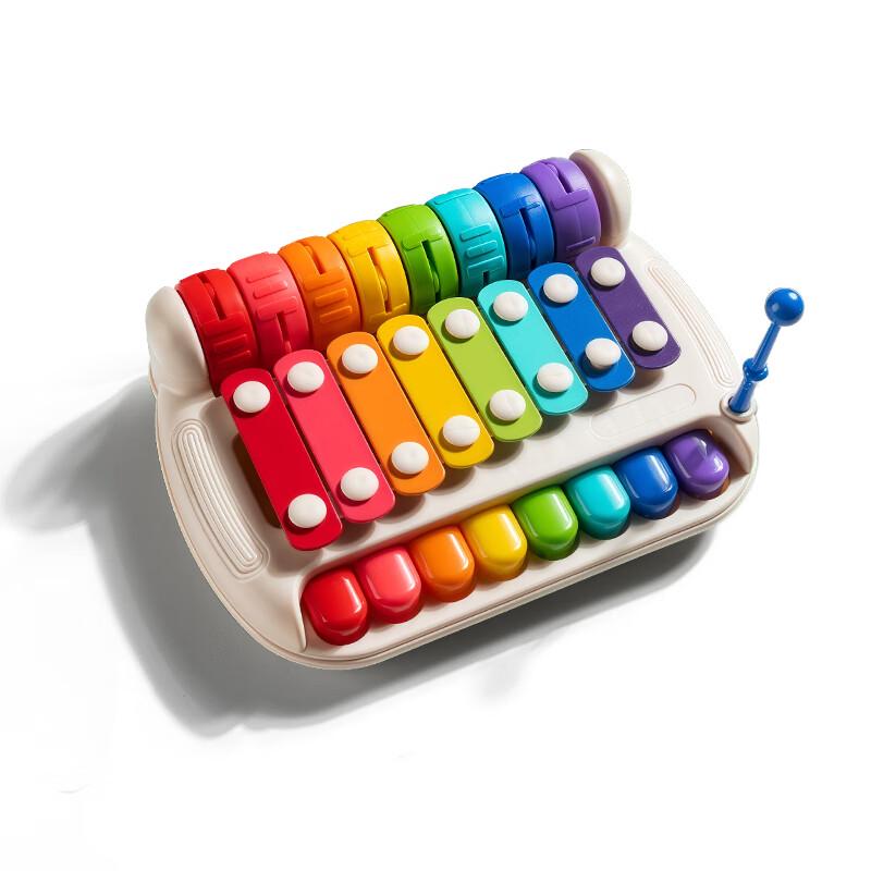 Ousaqi Kinder 2-in-1 Xylophon Klavier Spielzeug