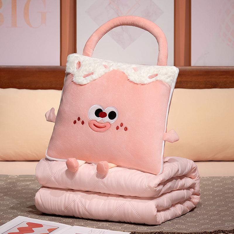 Dopamine Dual-Purpose Throw Pillow Quilt Portable Foldable Air Conditioner Quilt Office Lunch Break Sleeping Pillow Small Quilt Cover Quilt