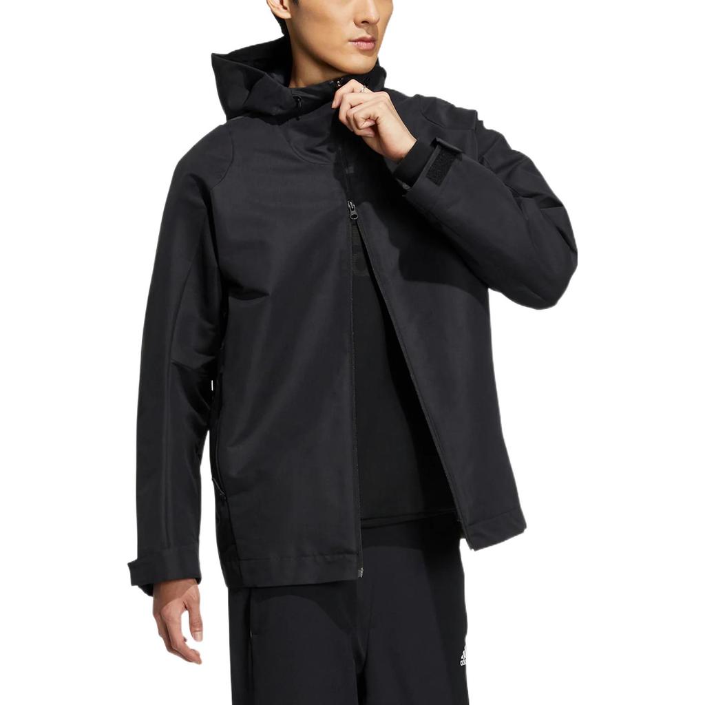 adidas Kapuzenjacke mit Farbverlauf-Logo-Print für Herren, Oberbekleidung, Schwarz, HY5829